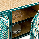 Комод для посуды из ротанга Felice Rattan Green варинант исполнения - 4 | Loft Concept в Воронеже