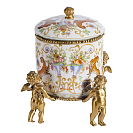 Шкатулка на ангелах из фарфора с бронзовыми элементам Eden Garden варинант исполнения - 1 | Loft Concept в Воронеже