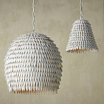 Подвесной светильник белый металлический в форме купола White Natural Lines варинант исполнения - 3 | Loft Concept в Воронеже