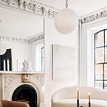 Подвесной светильник в форме шара из белого текстурного стекла Atmosphere варинант исполнения - 4 | Loft Concept в Воронеже