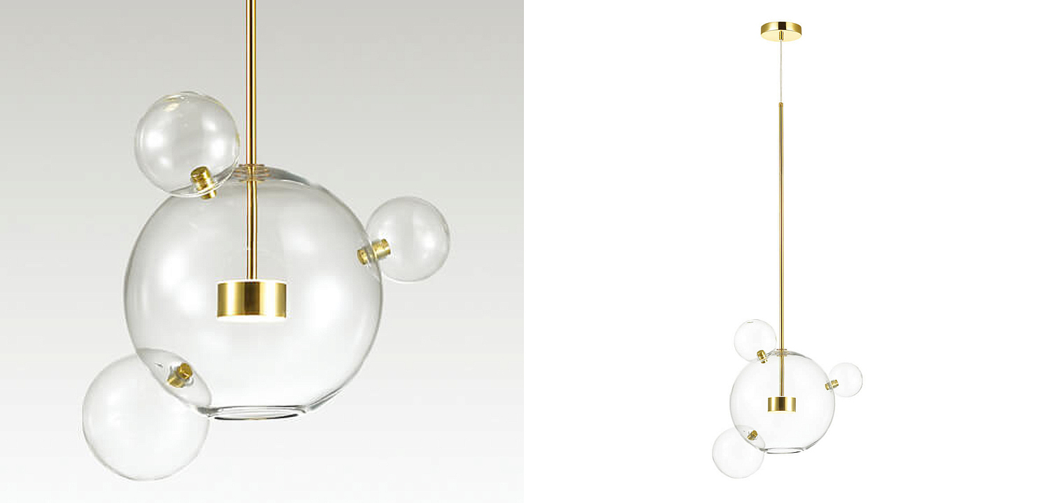 Подвесной светильник Transparent Bubble Pendant Gold 3 Подвесной светильник Transparent Bubble Pendant Gold 3 - Loft-Concept в Воронеже
