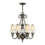 Люстра с 7-ю кремовыми текстильными абажурами Hinkley варинант исполнения - 7 | Loft Concept в Воронеже