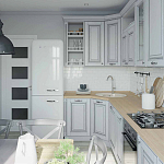 Угловая кухня в стиле Прованс из массива дерева Colombe Provence Kitchen Set варинант исполнения - 2 | Loft Concept в Воронеже