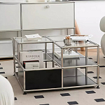 Дизайнерский журнальный стол квадратный с полками Akydy варинант исполнения - 2 | Loft Concept в Воронеже