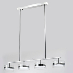 Люстра светодиодная с 4-мя круглыми прозрачными плафонами цилиндрической формы из акрила и стекла с пультом для регулировки света Glass Lamp Chromium варинант исполнения - 4 | Loft Concept в Воронеже