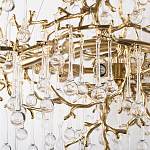 Подвесная люстра в виде ветвей деревьев золотого цвета с прозрачными подвесками-каплями 10 и 14 ламп Droplet Chandelier варинант исполнения - 5 | Loft Concept в Воронеже