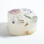 Шкатулка из эпоксидной смолы с цветами белая Epoxy Resin Square Box White варинант исполнения - 4 | Loft Concept в Воронеже