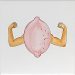 Плитка дизайнерская с узором Лимон варинант исполнения - 2 | Loft Concept в Воронеже