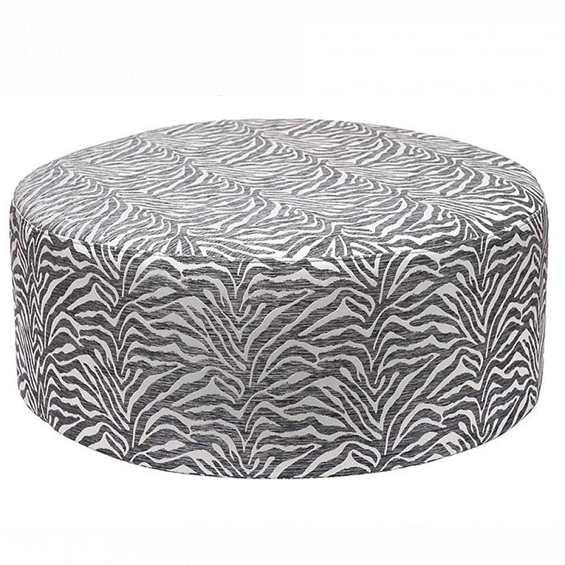 Пуф круглый с принтом Beige Jacquard Бежевый в Воронеже | Loft Concept 