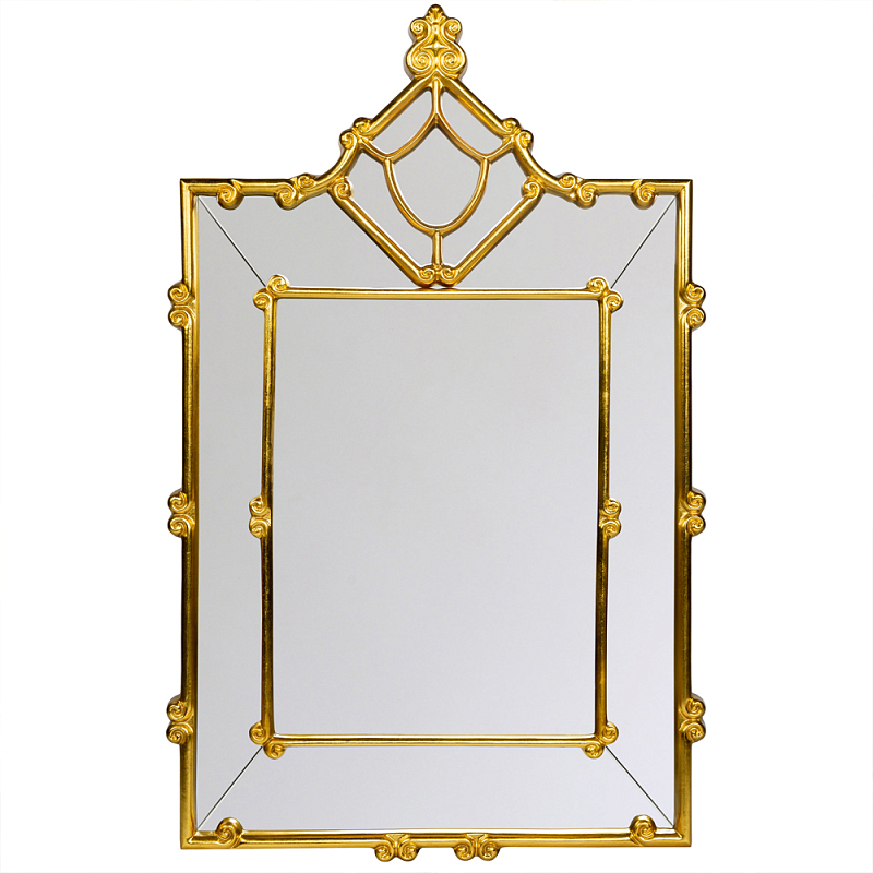 Зеркало прямоугольное Golden Classic Ornament Mirror Золотой в Воронеже | Loft Concept 