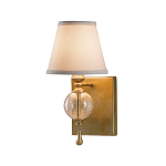 Бра со стеклянным шарообразным декором с пузырьками и бежевым абажуром Feiss варинант исполнения - 1 | Loft Concept в Воронеже