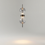 Подвесной светильник с плафоном из стекла с зеркальным градиентом Double Moon варинант исполнения - 6 | Loft Concept в Воронеже