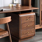 Стол рабочий округлой формы с 3-мя ящиками  Working Moonnut Table варинант исполнения - 7 | Loft Concept в Воронеже