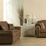 Настольная лампа с фарфоровым основанием бежевого цвета с рисунком и плиссированным абажуром на темной подставке Elstead Lighting варинант исполнения - 11 | Loft Concept в Воронеже