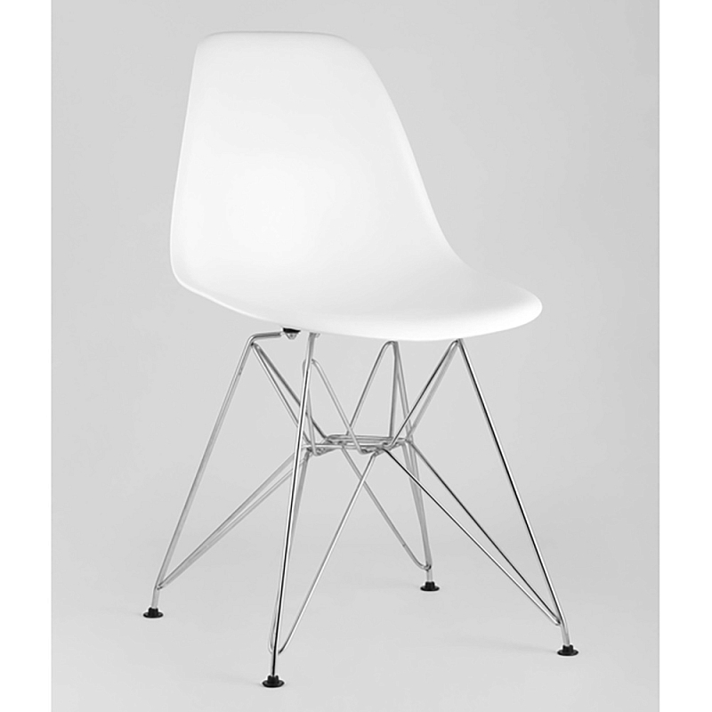 Стул Eames DSR White Белый Серебряный в Воронеже | Loft Concept 