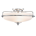 Потолочный светильник со стеклянным плафоном на изогнутых кронштейнах Quoizel  варинант исполнения - 7 | Loft Concept в Воронеже