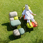 Дизайнерское разноцветное кресло на металлическом каркасе с подставкой для ног Poltronova Plasma Armchair варинант исполнения - 11 | Loft Concept в Воронеже