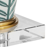 Настольная лампа овальная с тропическим принтом Stylized Aalm Leaves Motif варинант исполнения - 2 | Loft Concept в Воронеже