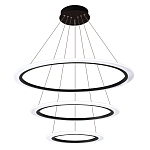 Люстра подвесная светодиодная с тремя черными кольцами и пультом управления Ring Horizontal варинант исполнения - 1 | Loft Concept в Воронеже