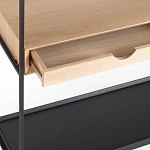 Металлический стеллаж с деревянными полками и ящиками Menzie Metal Wood Rack варинант исполнения - 3 | Loft Concept в Воронеже