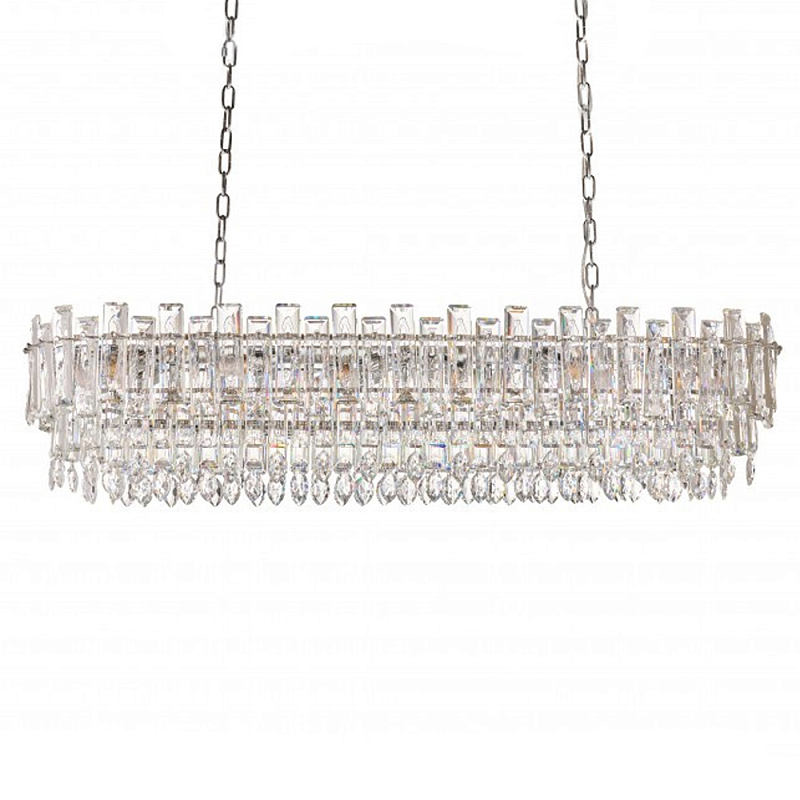Люстра овальная с хрустальными подвесками Gorgeous Crystal Light Хром Прозрачный Золотой Люстра овальная с хрустальными подвесками Gorgeous Crystal Light Хром Прозрачный Золотой в Воронеже | Loft Concept