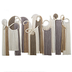 Настенный декор с бахромой белого и бежевого цвета Abstraction I варинант исполнения - 3 | Loft Concept в Воронеже