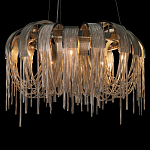 Люстра подвесная круглая с изогнутыми металлическими дугами и ниспадающими цепочками 65 см Atlantis Chain варинант исполнения - 14 | Loft Concept в Воронеже