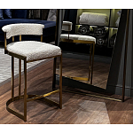 Стул барный букле бежевый с каркасом цвета матовое золото Tactility варинант исполнения - 5 | Loft Concept в Воронеже