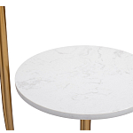 Торшер с мраморным столиком и золотым плафоном Ezio Floor Lamp варинант исполнения - 2 | Loft Concept в Воронеже