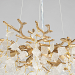 Люстра подвесная золотого цвета с декоративными ветвями и прозрачными рельефными подвесками FAIRYTREE Light варинант исполнения - 7 | Loft Concept в Воронеже
