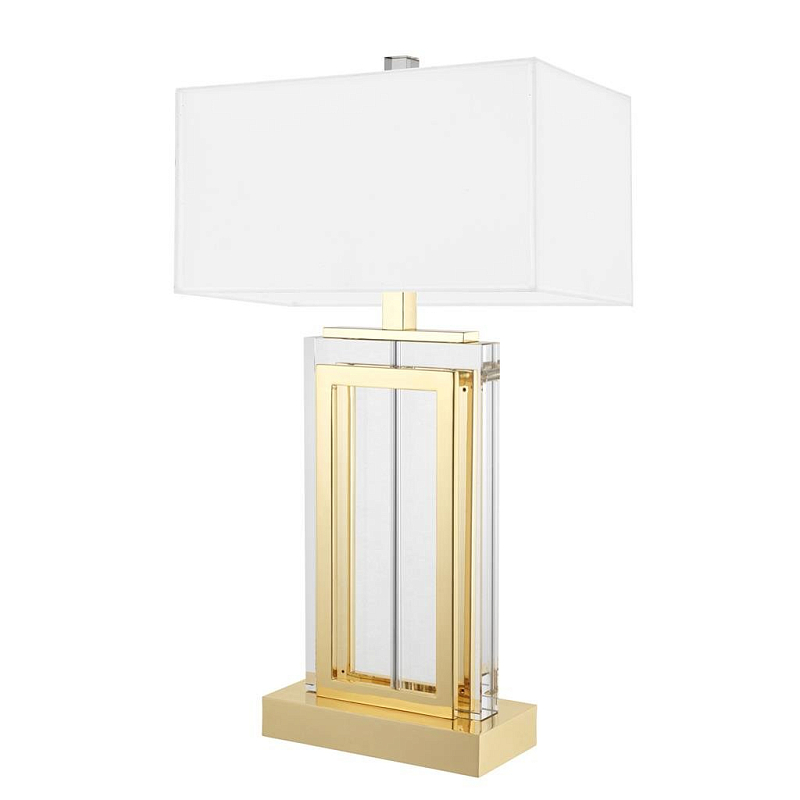 Настольная лампа Table Lamp Chicago Латунь Белый Прозрачный Настольная лампа Table Lamp Chicago Латунь Белый Прозрачный в Воронеже | Loft Concept