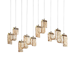 Подвесной светильник линейный с плафонами волнистой формы из фактурного стекла Big Wave варинант исполнения - 7 | Loft Concept в Воронеже