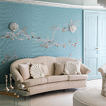 Обои с вышивкой ручной работы Amami Waves Moonbeam colourway on silk moire варинант исполнения - 1 | Loft Concept в Воронеже