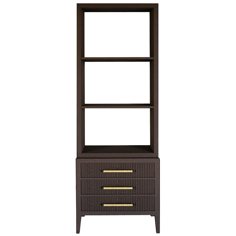 Этажерка Primo с ящиками шпон Темный орех Темный дуб Золотой в Воронеже | Loft Concept 