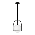 Подвесной светильник с белым плафоном в форме шара в арочной подвеске Hinkley варинант исполнения - 1 | Loft Concept в Воронеже