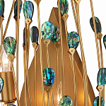 Бра настенное золотое с декором из бирюзовых элементов Peacock Tail варинант исполнения - 1 | Loft Concept в Воронеже