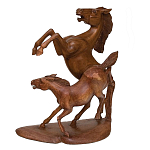 Статуэтка из дерева в виде лошадей Scowns варинант исполнения - 1 | Loft Concept в Воронеже