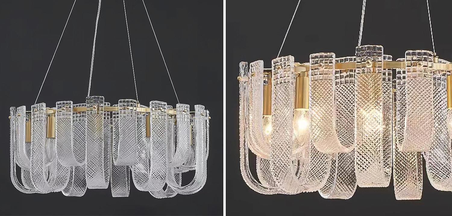 Люстра Prudence Textured Glass Chandelier Люстра Prudence Textured Glass Chandelier - Loft-Concept в Воронеже
