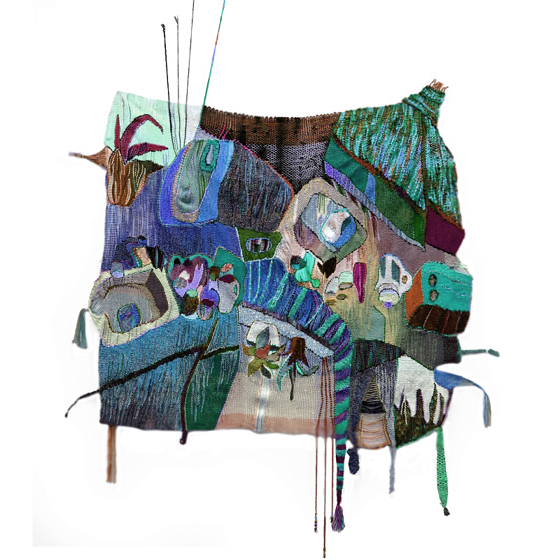 Панно гобелен яркие Пространство-Время TimeSpace Blue Синий в Воронеже | Loft Concept 