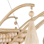 Люстра из деревянных бусин с подвесками в виде капель Wooden Beads варинант исполнения - 3 | Loft Concept в Воронеже