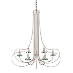 Люстра серебряного цвета с изогнутыми элементами каркаса Twisted Iron Chandelier варинант исполнения - 1 | Loft Concept в Воронеже