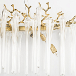 Люстра подвесная прямоугольная с бронзовыми акцентами и прозрачными стеклянными каплями Droplet Chandelier варинант исполнения - 5 | Loft Concept в Воронеже