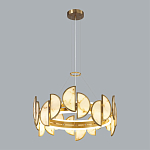 Люстра круглая с полукруглыми плафонами из искусственного алебастра в бронзовой оправе Marbella варинант исполнения - 6 | Loft Concept в Воронеже