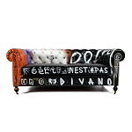 Диван Честерфильд граффити graffiti Orange Sofa натуральная кожа варинант исполнения - 3 | Loft Concept в Воронеже