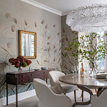 Обои ручная роспись Wild Grasses Special Colourway on Pale Grey dyed silk варинант исполнения - 1 | Loft Concept в Воронеже