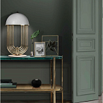 Консоль овальной формы золотая с полкой для хранения Craig варинант исполнения - 3 | Loft Concept в Воронеже