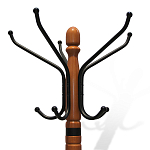 Вешалка напольная деревянная с черными металлическими крючками Noble Branches варинант исполнения - 2 | Loft Concept в Воронеже