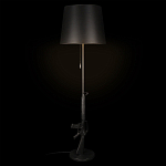 Торшер с черным абажуром и оригинальной ножкой в форме автомата Flos варинант исполнения - 1 | Loft Concept в Воронеже