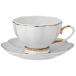 Чайный сервиз из фарфора со стразами на 6 персон 15 предметов Shine Porcelain варинант исполнения - 1 | Loft Concept в Воронеже