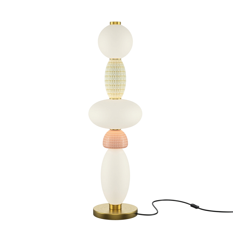 Настольный светильник Adore 3000К 23Вт Белый Бежевый Розовый Латунь в Воронеже | Loft Concept 